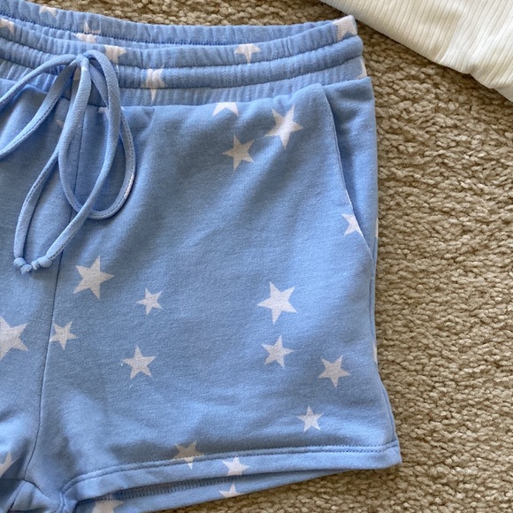 Blue Star Print Lounge Shorts - Picture 3 of 6